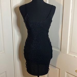 Black Sparkly Cutout Dress